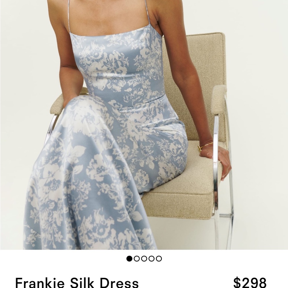 Beautiful Reformation dress - Frankie Silk Dress - Size 2 - Porcelain print